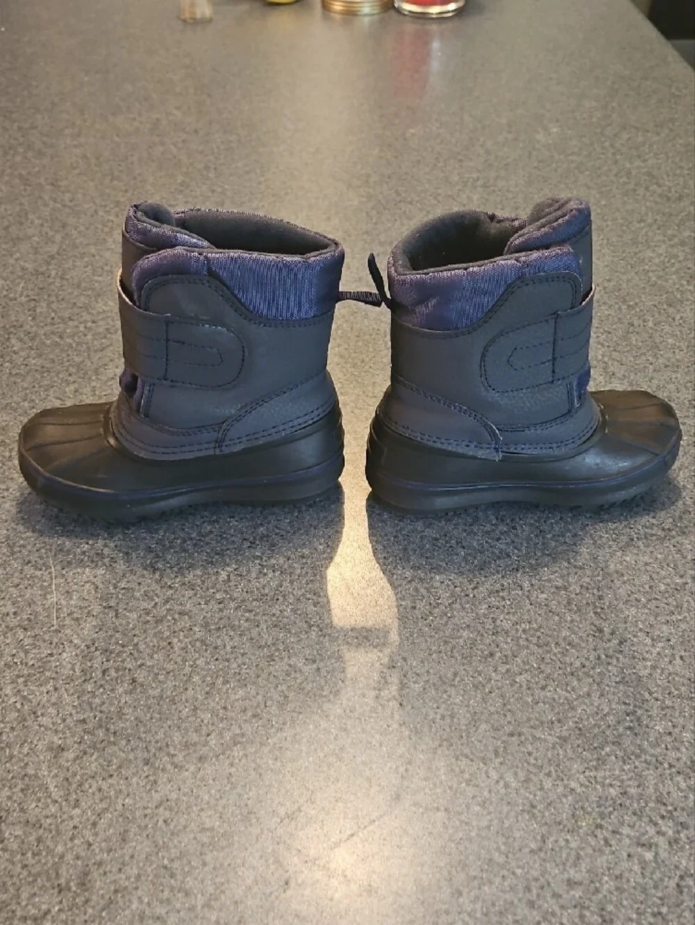 Kids Waterproof Snow Boots in Navy and Black - Hook & Loop Closure